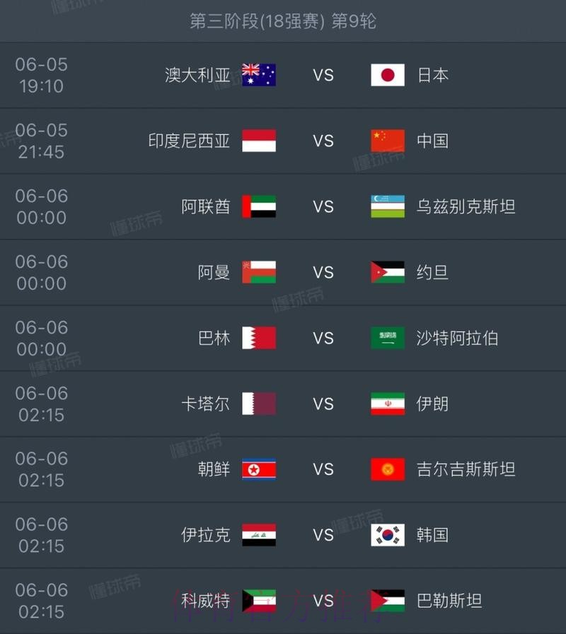 世界杯每日赛程最新